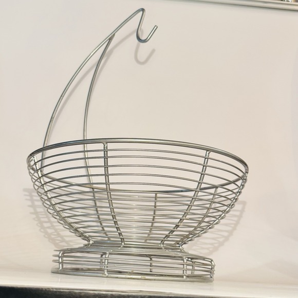 Target Other - Threshold Fruit Basket w Banana Hook Silver Color Wire 18" Tall